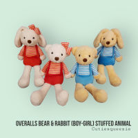 ตุ๊กตาหมีและกระต่าย ใส่เอี๊ยม ชาย-หญิง ไซร์ L Overalls Bear&amp;Rabbit (Boy&amp;Girl) Stuffed Animal