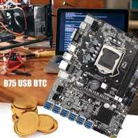 B75 12USB BTC การทำเหมืองแร่เมนบอร์ด G2030 CPU SATA เคเบิ้ลสวิทช์เคเบิ้ลยุ่งเหยิง12XUSB3.0 B75คนงานเหมืองเมนบอร์ด