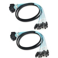 7 Pin Data Cable SATA 3.0 6Gbps SAS Cable for Server 7 Pin to SATA Breakout Cable Hard Drive Splitter Cable