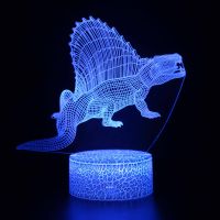 3D น่ารักไดโนเสาร์ไฟกลางคืนเด็ก LED Dino โคมไฟน่ารัก USB อะคริลิแว่นตาตารางกลางคืนสำหรับเด็กของขวัญโคมไฟห้องนอนตกแต่ง