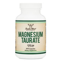 Double Wood  Magnesium Taurate Supplement 1,500mg per Serving, 210 Vegan Capsules(No.3206)