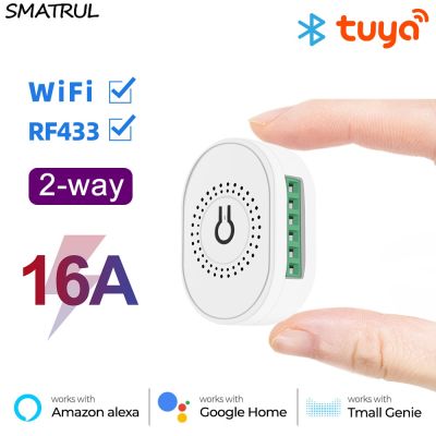 SMATRUL 16A Tuya WiFi RF433 Smart Wireless Switch Light Mini 2 Way Module On Off Timer Breaker For Google Home Alexa Tmall Genie