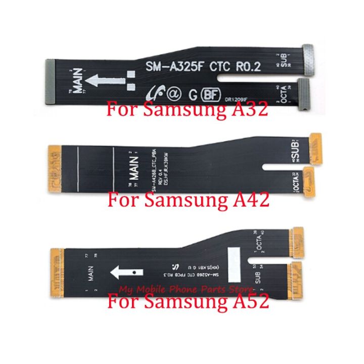 เฟล็กซ์หลักสำหรับ Samsung Galaxy A32 A42 A52 A325f A426b A526b ขั้วต่อเมนบอร์ดหลักจอแสดงผล Lcd สายเคเบิลงอได้อะไหล่ซ่อม