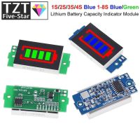 1S 2S 3S 4S เดี่ยว 3.7V โมดูลแสดงความจุแบตเตอรี่ลิเธียม 4.2V จอแสดงผลสีน้ําเงินเครื่องทดสอบพลังงานแบตเตอรี่รถยนต์ไฟฟ้า Li-ion