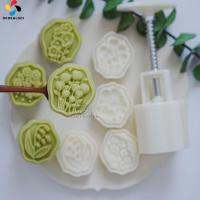 OKDEALS01 พลาสติกทำจากพลาสติก ลิลลี่แห่งหุบเขา mooncake Mold สีขาวขาว มือกด เครื่องมือสร้างแบบจำลอง fondant โอเรียนเต็ล คู่มือการใช้งาน แม่พิมพ์ขนมไหว้พระจันทร์ การอบในครัว