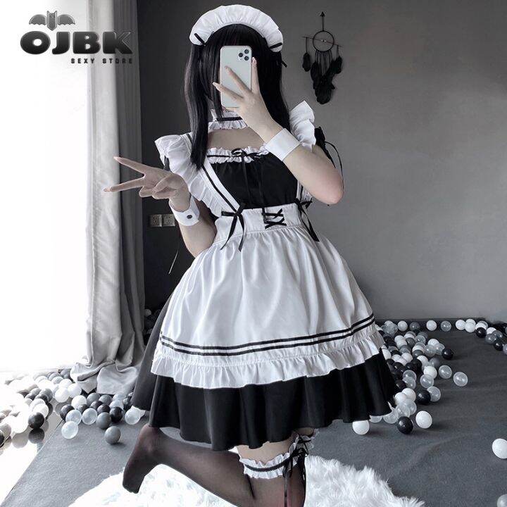 Japanese Anime Cosplay Costume High Quality Black White Maid Outfit ...