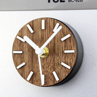 ZSHENG นาฬิกาติดผนังสไตล์วินเทจ,นาฬิกาติดตัวดูดแม่เหล็กนาฬิกาสติ๊กเกอร์ทำจากไม้เนื้อแข็งสไตล์ยุโรปนาฬิกาตู้เย็นเก๋ไก๋