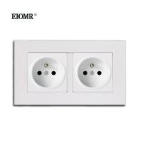 [HOT GELLXKOWOIGHIO 527] Eimr 16A Double EU Standard Wall Socket PC แผงหน่วงไฟเต้าเสียบไฟฟ้าพร้อมประตูป้องกันเด็กซ็อกเก็ตสีขาวสีดำ