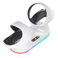 ฐานแท่นชาร์จสำหรับขาตั้งที่ชาร์จคอนโทรลเลอร์ PSVR2มีอินดิเคเตอร์ LED ชาร์จที่จับแบบคู่สำหรับอุปกรณ์เสริม PSVR2 Playstation