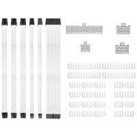[Hot K] ถักชุดสายเคเบิล PSU โมดูลาร์ชุดต่อขยาย ATX สำหรับชุดสายเคเบิลพลังงานคอนเนคเตอร์ PSU พร้อมสายชุดหวี (สีขาว)