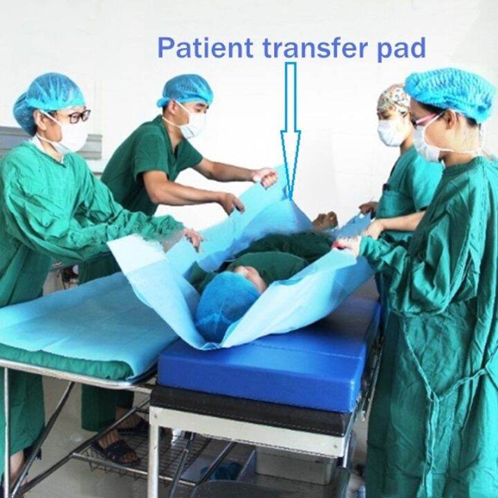 1pc-disposable-medical-patient-transfer-pad-non-woven-nursing-bedridden-patients-elderly-stretcher-operation-moving-pad-sheet