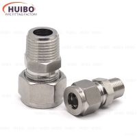 1pcs SS 304 Stainless Steel Double Ferrule Ring Compression Connector 6mm 25mm Tube to 1/8 1/4 3/8 1/2 Male NPT Pipe Fitting