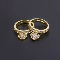 【CW】 NIdin New Fashion 6 Styles Shaped Rings Gold Color Adjustable Best Wedding Anniversary Jewelry