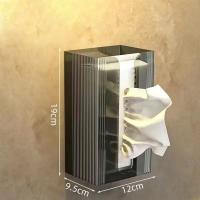 2Pcs Punch-Free Tissue Box Wall-Mounted Paper Towel Napkin Storage Box Bathroom Toilet Kitchen Tissue Holder