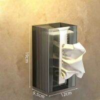 2 Piece Punch-Free Tissue Box Wall-Mounted Dark Green PET Bathroom Toilet Kitchen Tissue Holder