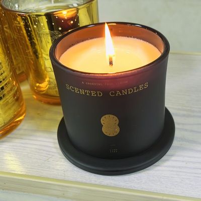 Black frosted clock source factory cup scented candles household bedroom lasting scented candles furnishing articles present