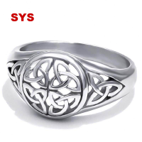 SYS CLASSIC Celtic Knot สแตนเลสแหวนแหวนวันครบรอบปีเครื่องประดับขนาด 5-12