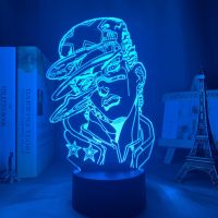 Anime 3D Night Light JoJo Bizarre Adventure Manga Figure Bedroom Decoration Touch Conversion 716color Acrylic LED Lamp ночник