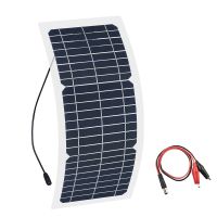 Xinpuguang 12v 10w Transparent semi-flexible silicon Monocrystalline solar panel cell DC module 12vol DIY battery phone adapter Wires Leads Adapters