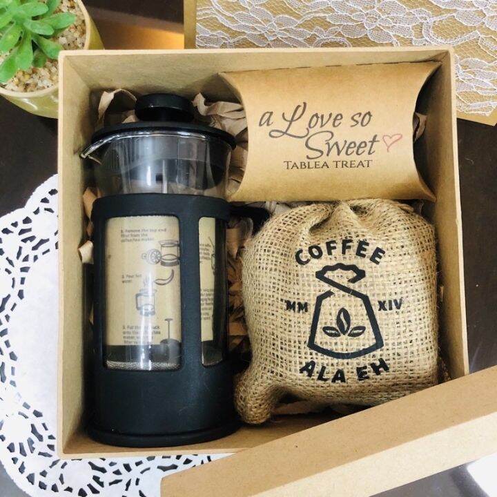 V9 French Press, barako coffee and tableya gift set Lazada PH