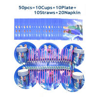 Elsa Princess birthday Party Disposable Tableware Birthday Decorations Shower Dinnerware Cup Plate Supplies