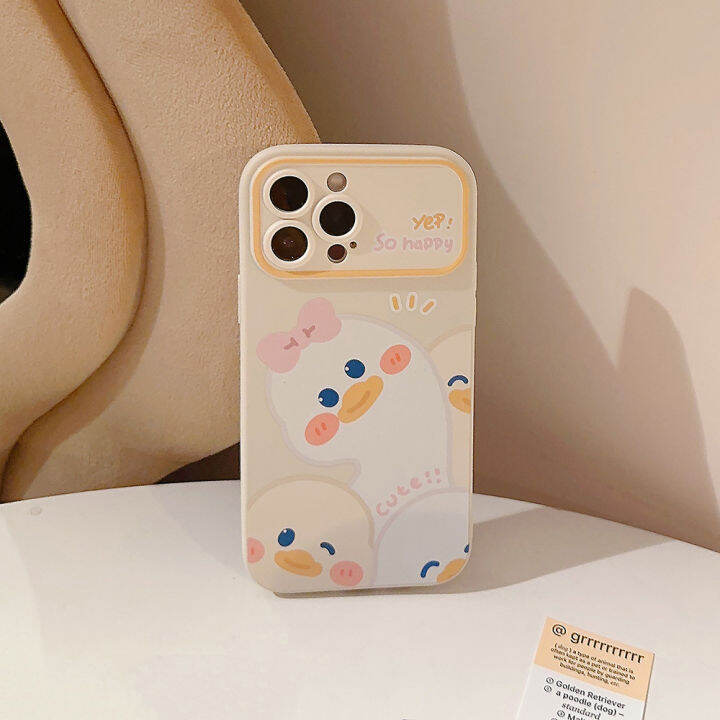 rlucky-เคสซิลิโคนติดโบว์ติดกระจกรูปเป็ดนิ่มน่ารักสำหรับ-iphone-14-13-12-11-pro-max-xr-xs-x-max-8-7-plus-se-2020คลุมทั้งหมดตัวปกป้องกล้องถ่ายรูปโทรศัพท์มือถือสไตล์-ins-เคสเคสสำหรับ-apple-iphone-ผู้หญิง