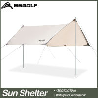 BSWolf Sun Shelter Tent Ultralight Garden Canopy Sun Shade Outdoor Canopy Awning Waterproof Cotton Tarp 4-6 person