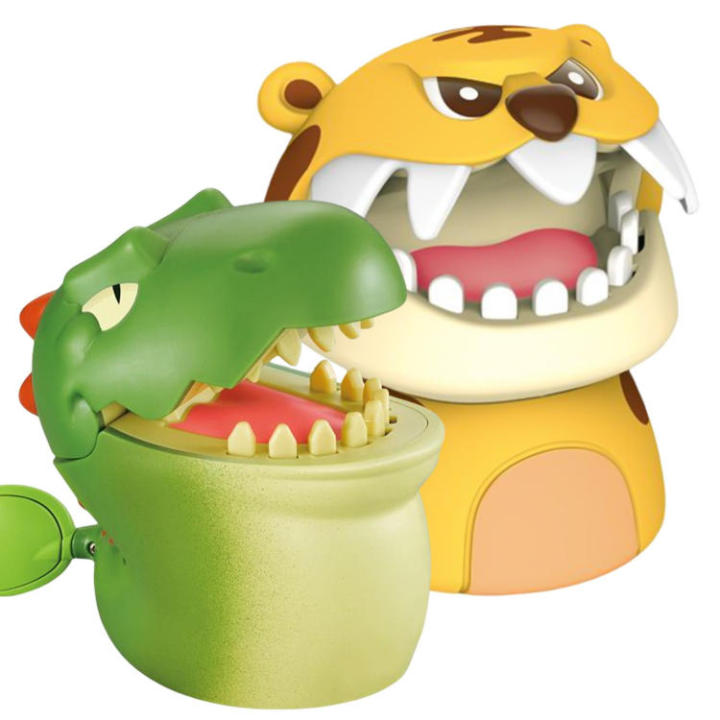 เกมของเล่นกัดนิ้วสำหรับหมอฟันแบบปากต่อปากไดโนเสาร์น่าขันของเล่นสำหรับเด็กหัวเสือ-มังกรคำรามแบบมีสไตล์