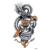 【YF】 Cool Animal Tiger Dragon Temporary Tattoos for Men Women Large Size Fake Tattoo Stickers Waterproof Tatoo Body Transfer Tatto