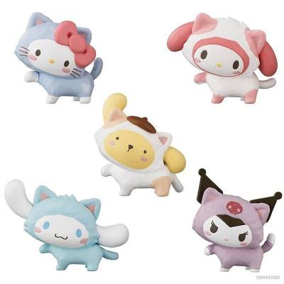 Ns3 โมเดลฟิกเกอร์ Sanrio Cat Series Hello Kitty Kuromi Melody Cinnamoroll Purin ของเล่นสําหรับเด็ก 5 ชิ้น