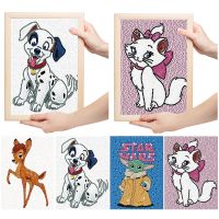 Disney DIY Diamond Painting By Number Kits for Kids Mary Cats Yoda Crystal Rhinestone Diamond Embroidery Pictures Arts Crafts