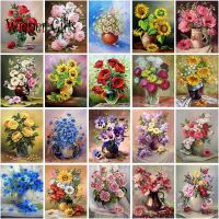 【CC】 Floral 5D Painting Kits Landscape Embroidery Round Mosaic