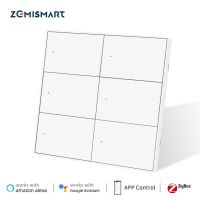 Zemismart Tuya Zigbee 6 Gangs Push Button Wall Light Switches with Neutral Interruptor Alexa Google Home Smartthings App Control