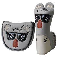 Cute Koala Golf Putter Cover Magnetic Closure For Mallet Blade Putter Synthetic Leather Golf Headcover