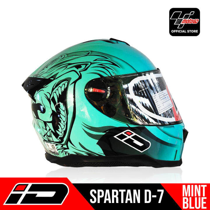 ID HELMET SPARTAN D7 FULL FACE HELMET (MINT BLUE) Lazada PH