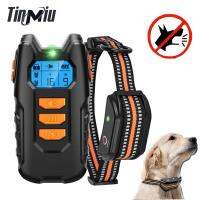 ZZOOI TinMiu 1000ft Electric Dog Training Collar Vibration Anti-Bark Control Rechargeable Waterproof With LCD Display Collars For Dogs