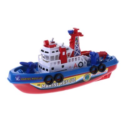 Ready Stock Fast Speed Music Light Electric Marine Rescue Fire Fighting Boat Toy  for Kids