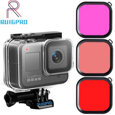 ฮีโร่ปลอกหุ้มสำหรับ Gopro ใต้น้ำซองกันน้ำลึก45ม. อุปกรณ์เสริม8กล้องแอคชั่นแคมเมรา Go Pro 8สีดำอุปกรณ์เสริมเคสอุปกรณ์เสริม