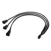 12V 30CM 3Pin Fan PWM 1 to 3 Way Power Supply Extension Cable Y Splitter Port Multiplier PC Computer Cooling 22AWG Wire Accessories