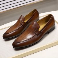 Autumn Summer Style Mens Loafers for Wedding Party Dance Black Brown Leather Slip on Mens Dress Shoes Casual Business