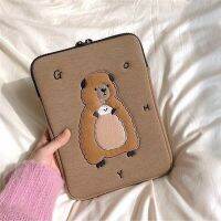 เคสตัวอักษรน่ารักแล็ปท็อปและแท็บเล็ตรูปหมีปักที่9.7 10.8 11 13 13.3 15 15.6กระเป๋าคอมพิวเตอร์นิ้ว Ipad ปลอกด้านในฝาครอบป้องกัน