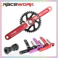 ชุดเฟืองรถจักรยาน RACEWORK GXP จักรยานเสือภูเขาข้อเหวี่ยง MTB สีม่วงแดงดำจานหน้าจักรยานเสือภูเขา8 12S 170มม. MTB GXP Crankset CNC Cutting Single Crankset 32/34/36/38T