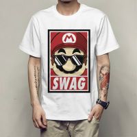 ?พร้อมส่ง?เสื้อยืดพิมพ์ลาย Mario Man คุณภาพสูงสำหรับผู้ชาย  RYL0