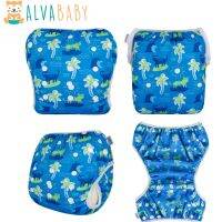 【CC】 Alvababy Positioned Print Swim Diaper for Babies 0-3 years Old Baby Swimsuit Reusable Nappy Adjustable