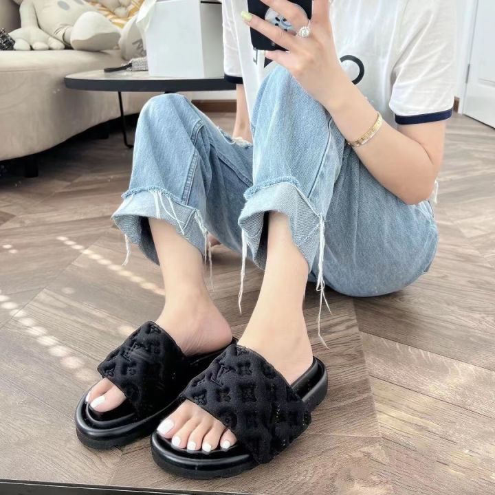 l-slides-2023-new-spring-and-summer-high-definition-old-flower-three-dimensional-relief-velcro-lazy-sandals-casual-thick-bottom-slippers-women-summer-new-style-womens-shoes-slippers-for-women-slides-o