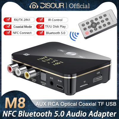 NFC Bluetooth 5.0 Audio Adapter 3.5mm AUX RCA Wireless Receiver Transmitter Optical/Coaxial Music Adapter For TV PC Car Speaker