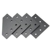 4PCS Surface Anodic Oxidation Black L Shape Corner Bracket Plate 5-Hole Outside Joining Plate for 2020 Series Aluminum Profile Hand Tool Parts Accesso