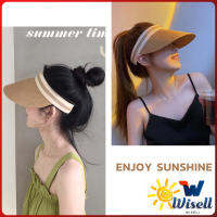 Wisell หมวก​สานครึ่งหัว หมวกสานกันแดด สไตล์เกาหลี  Sun hat