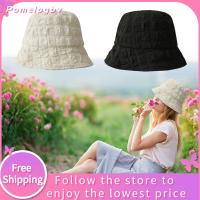 POMELOGBV หมวกชายทะเลกลางแจ้งหนังกลับ Unisex หมวกปานามา Sunbonnet Fedoras หมวกชาวประมงหมวกถังฝ้าย