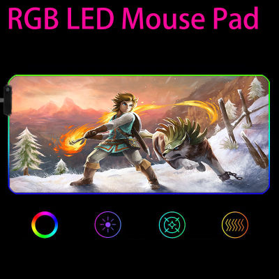 Mouse pad RGB Gaming Accessories Computer Large 900x400 Mousepad Gamer Rubber Carpet With Backlit keyboard led mouse pad Zelda